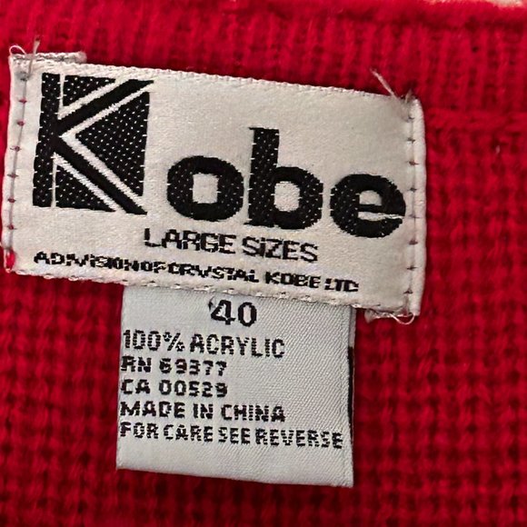 Kobe Size 40 (XL) Red  Sweater/Jacket with Embroidery - Picture 9 of 10